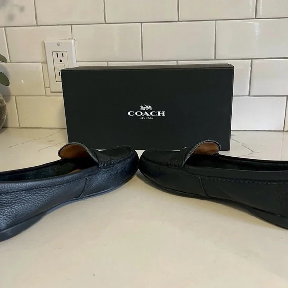 Coach Odette Black Leather Slip-on Casual Women’s Loafer Flat Shoes Size 9.5 - Picture 5 of 10